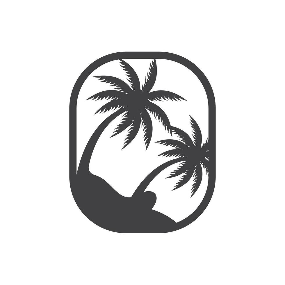 kokosnoot boom logo ontwerp, strand fabriek vector, palm boom zomer, illustratie sjabloon vector