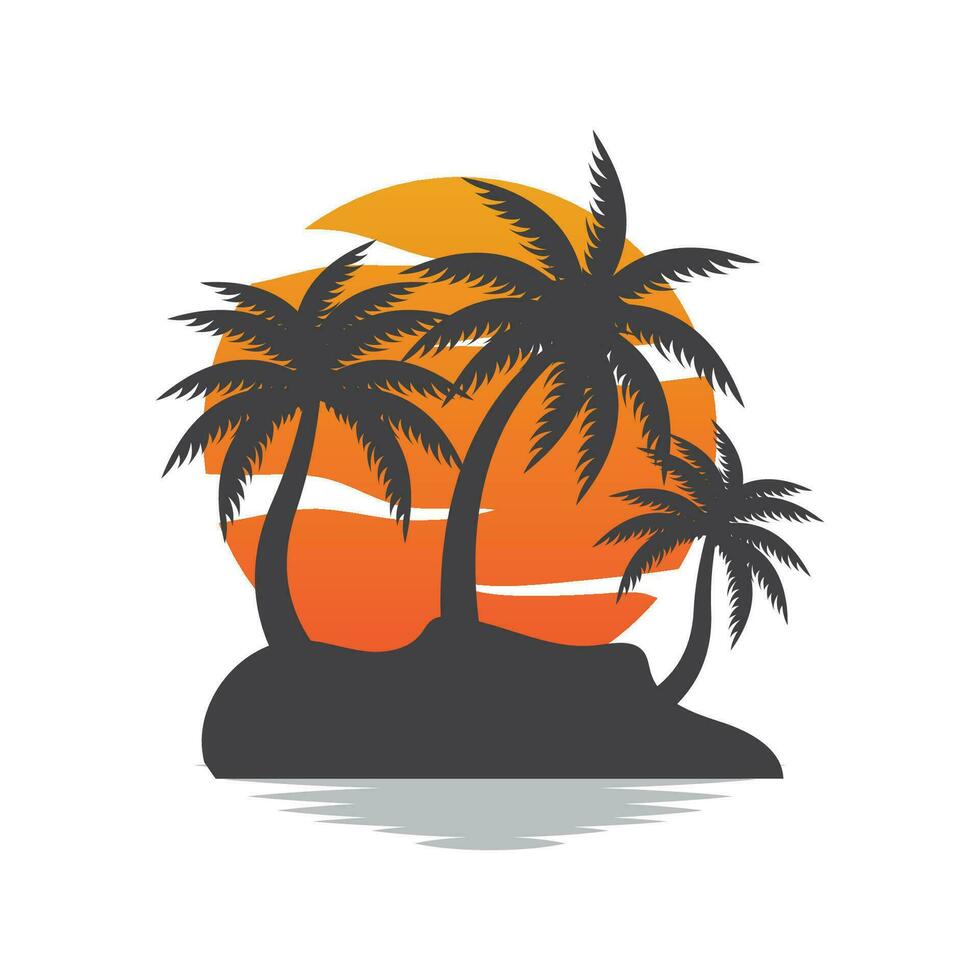 kokosnoot boom logo ontwerp, strand fabriek vector, palm boom zomer, illustratie sjabloon vector