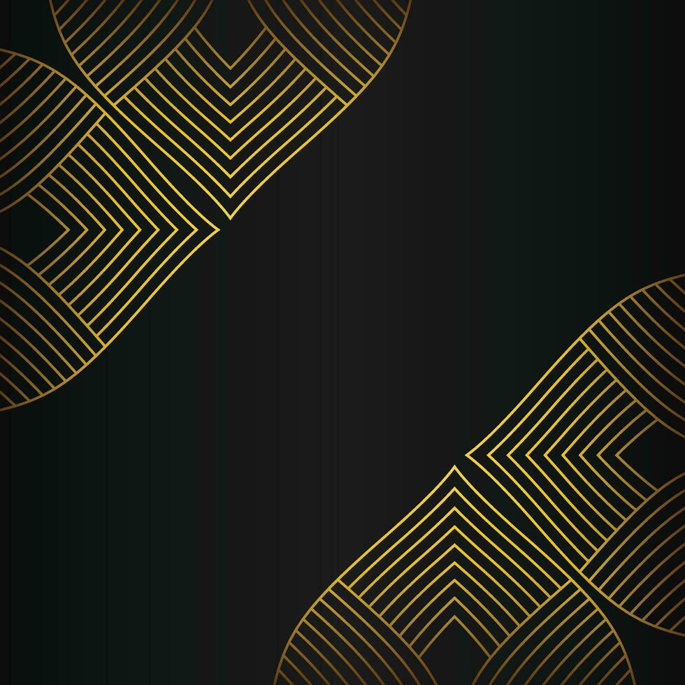 abstract goud lijn kader decoratie Aan zwart achtergrond vector