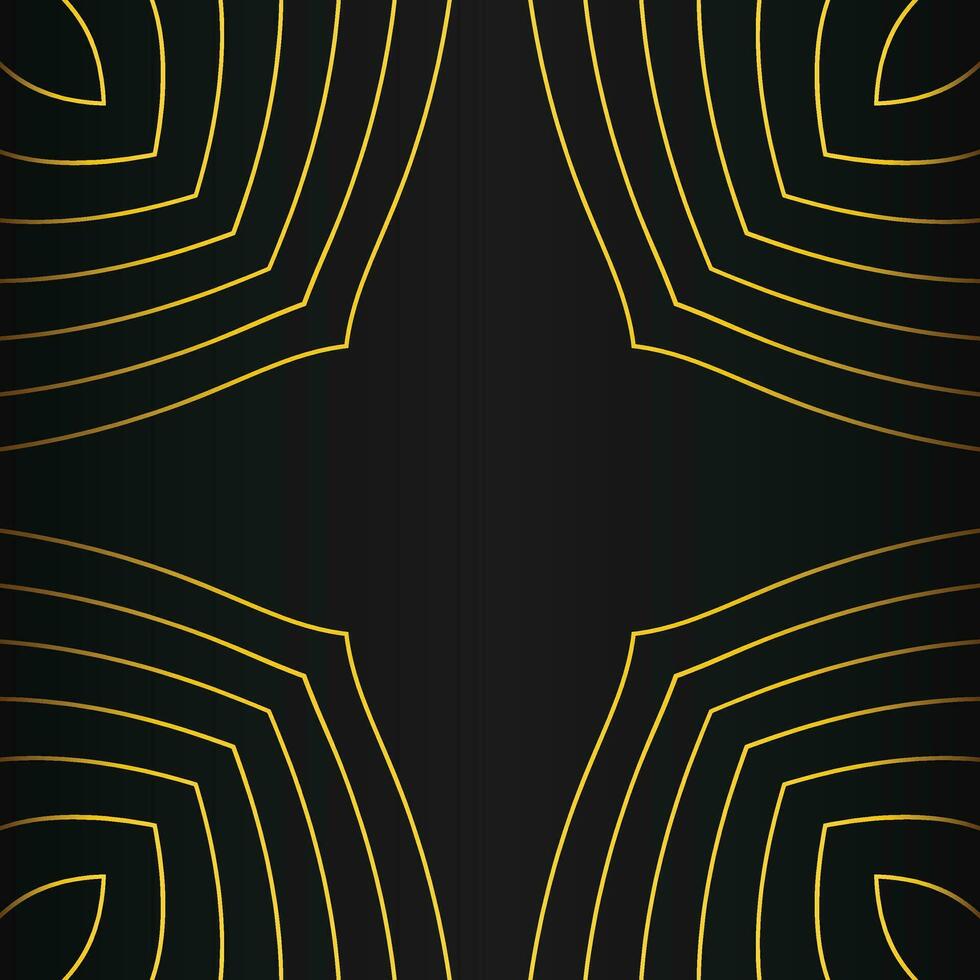 abstract goud lijn kader decoratie Aan zwart achtergrond vector