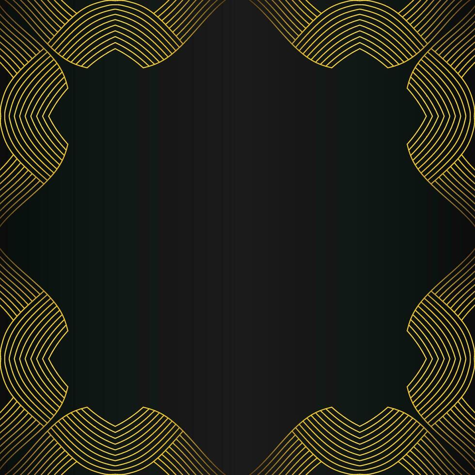 abstract goud lijn kader decoratie Aan zwart achtergrond vector