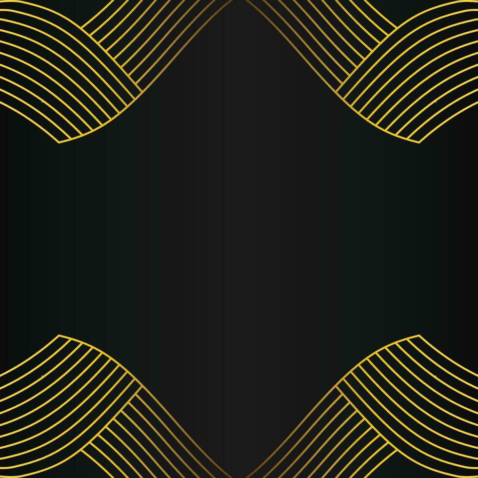 abstract goud lijn kader decoratie Aan zwart achtergrond vector