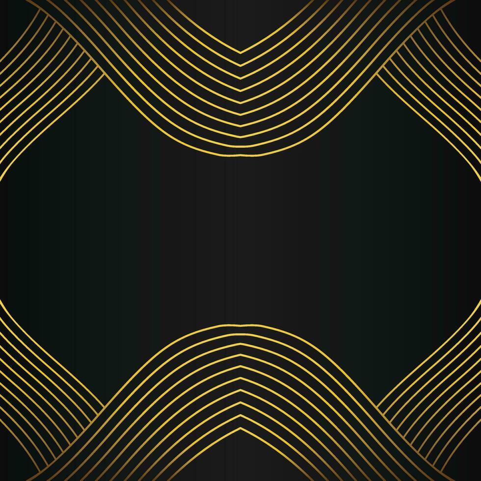 abstract goud lijn kader decoratie Aan zwart achtergrond vector