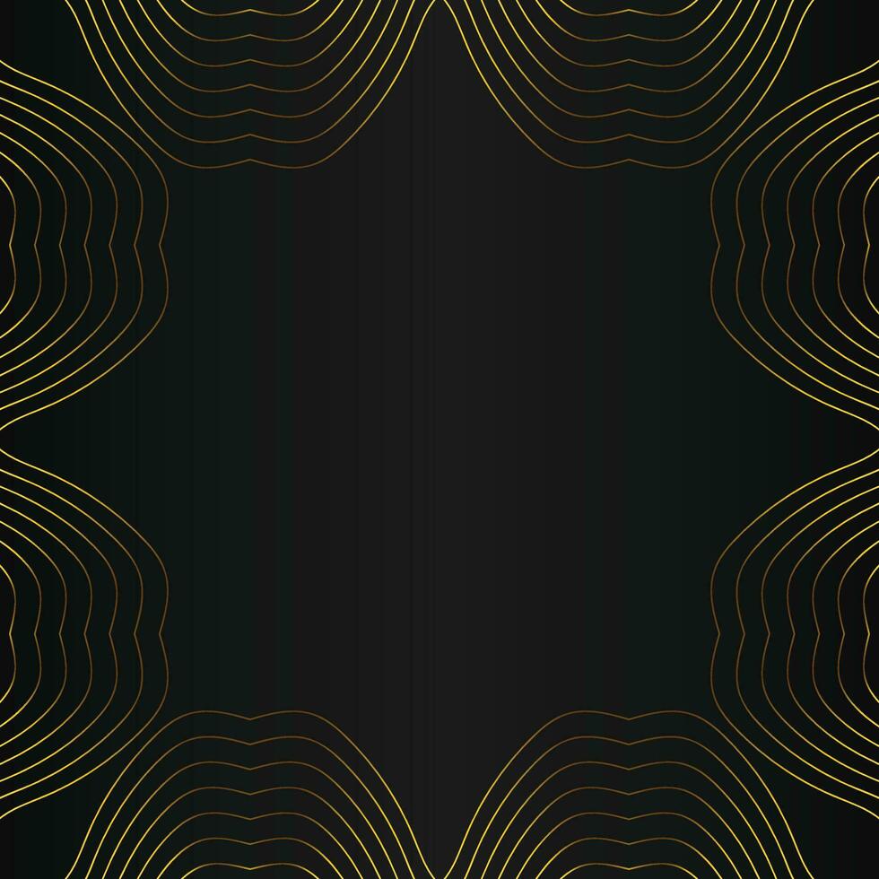abstract goud lijn kader decoratie Aan zwart achtergrond vector