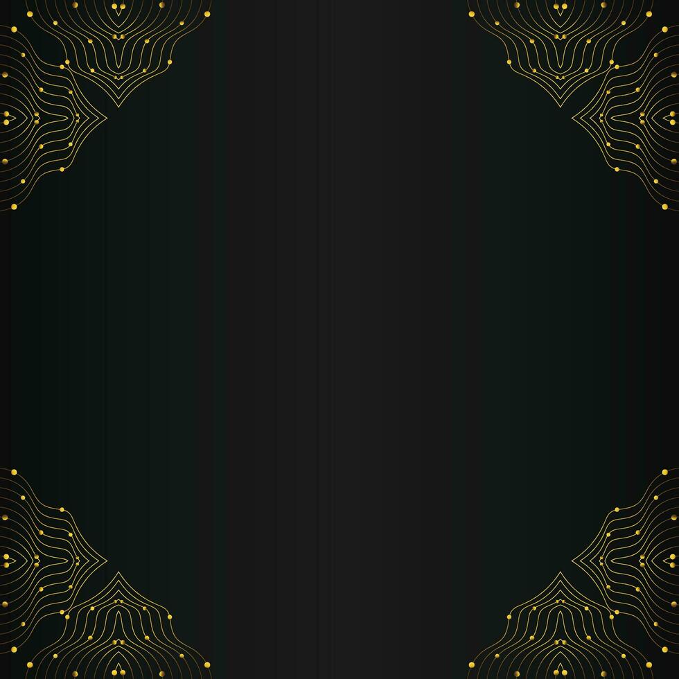 goud lijn kader decoratie Aan zwart achtergrond vector