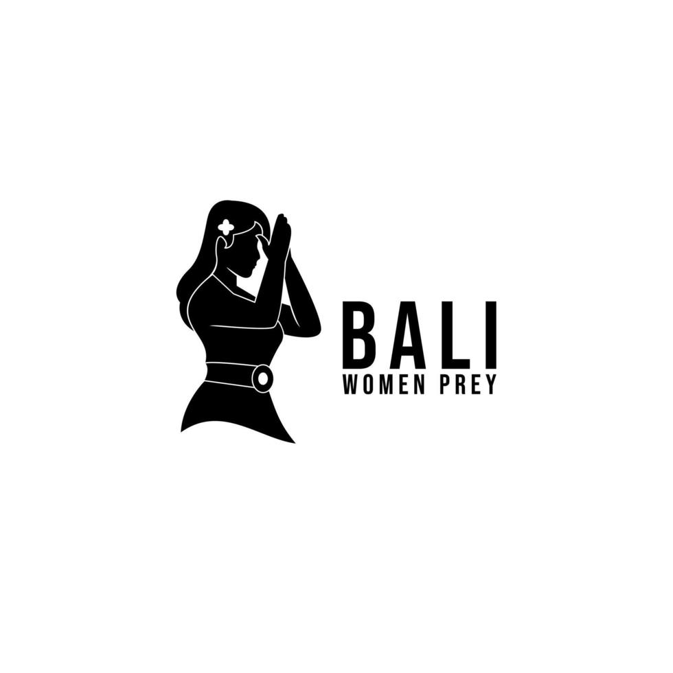 bali vrouwen hindoe bidden logo pictogram ontwerp vector