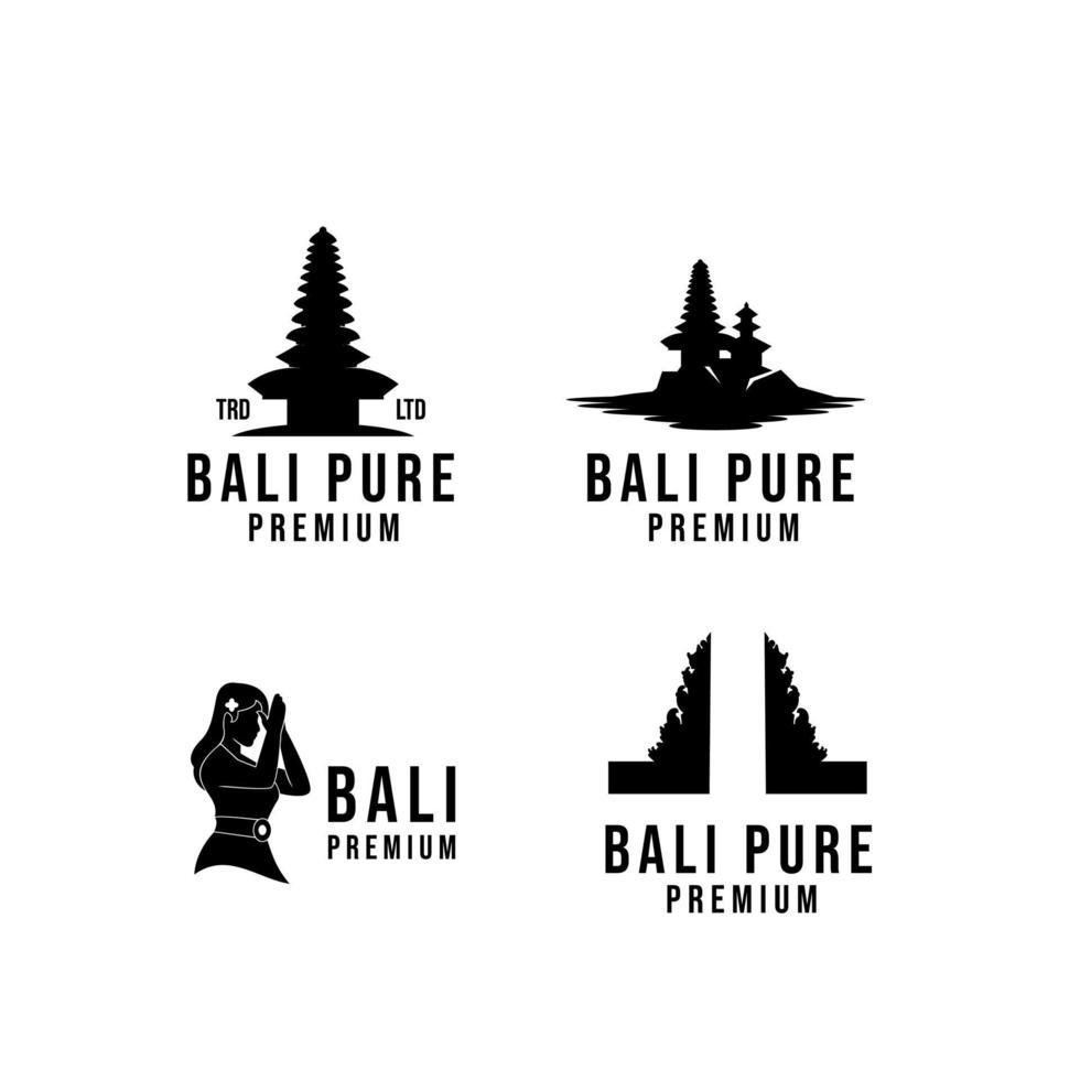 set van bali pictogram logo ontwerp illustratie vector