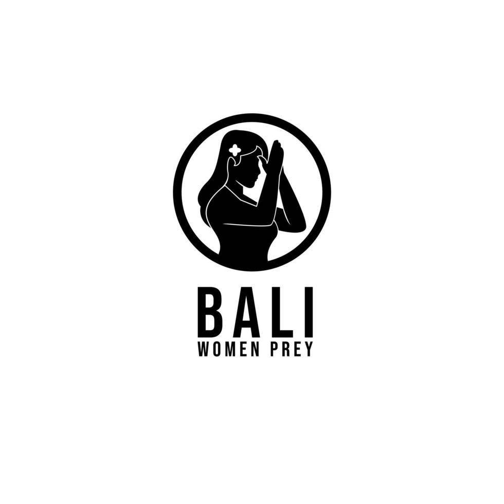 bali vrouwen hindoe bidden logo pictogram ontwerp vector