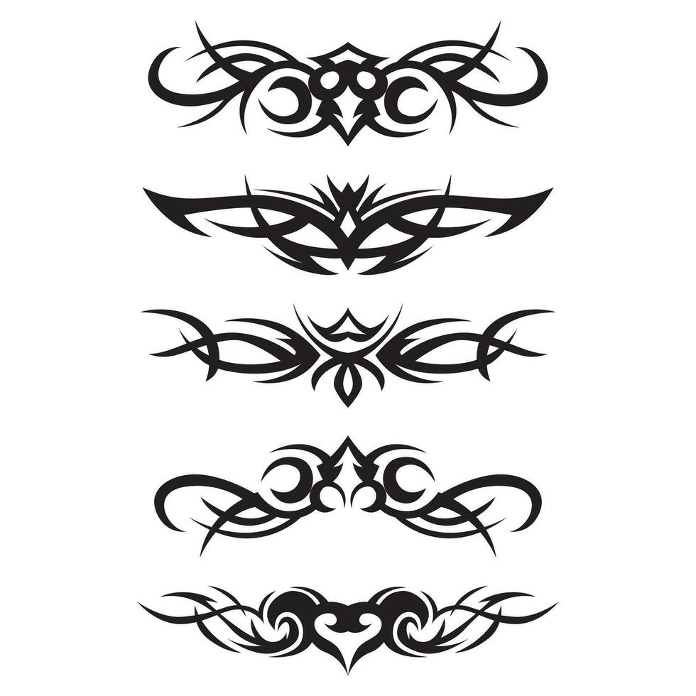 verzameling van monochroom tribal tatoeëren ontwerpen vector