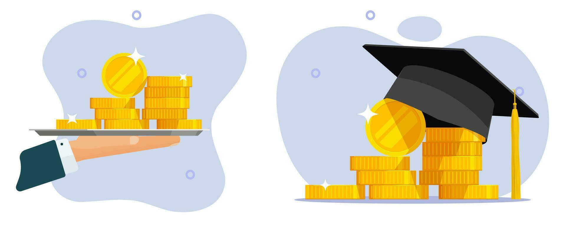 beurs onderwijs studie kosten geld icoon vector 3d concept grafisch, lening credit geven persoon Mens hand- Aan Universiteit mate prestatie, betalen aan het leren prijs, college investering begroting clip art beeld