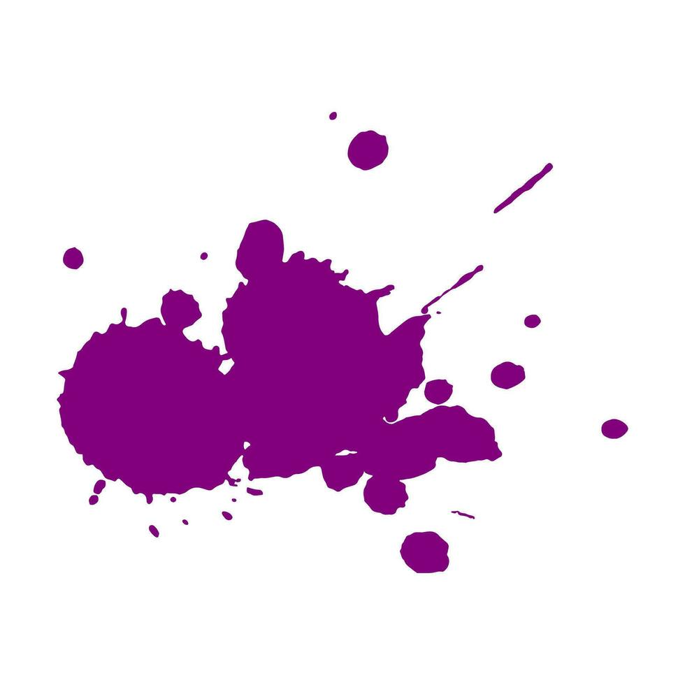 Purper inkt plons borstel laten vallen vector