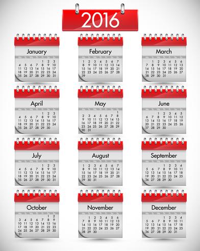 Realistische kalender met rode harde dekking, vectorillustratie vector