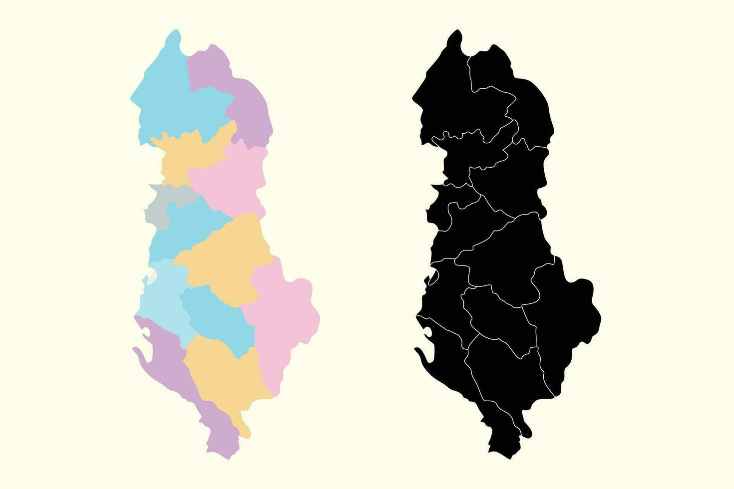 Albanië vector silhouet kaart wit achtergrond