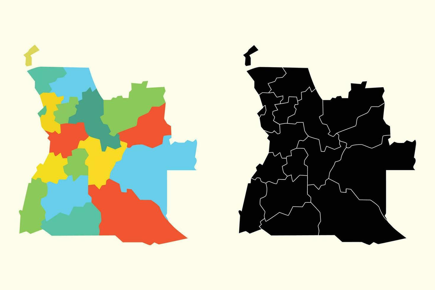 Angola vector silhouet kaart wit achtergrond