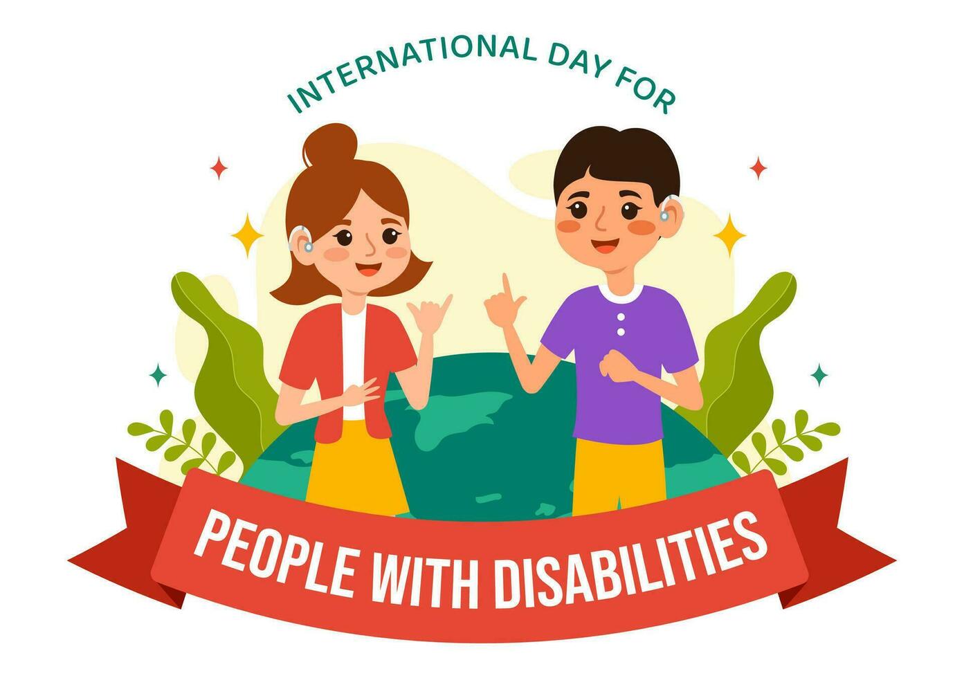 Internationale dag voor mensen met onbekwaamheid vector ontwerp illustratie Aan 3 december naar verhogen bewustzijn van de situatie van gehandicapt personen