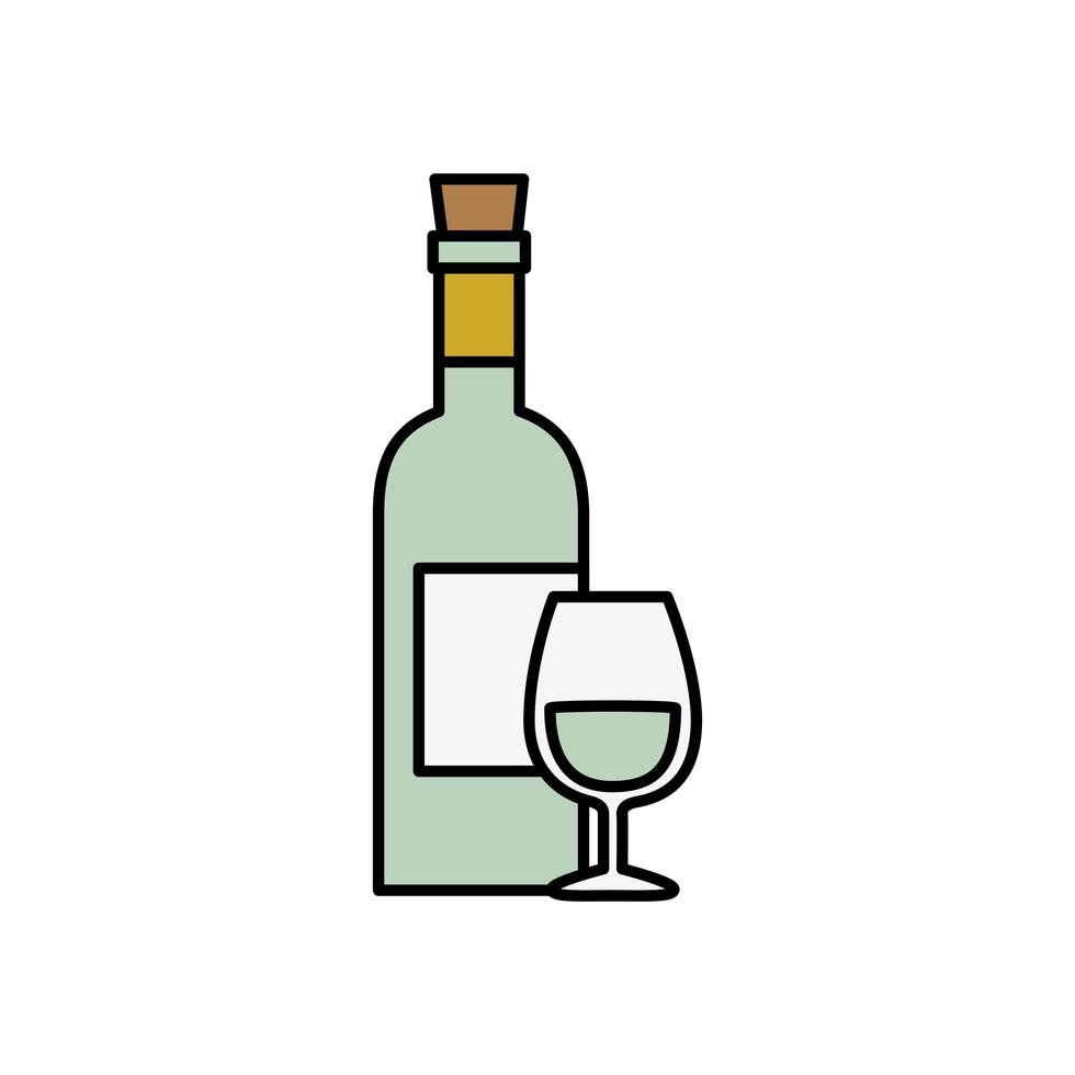 fles wijn met kop geïsoleerd pictogram vector