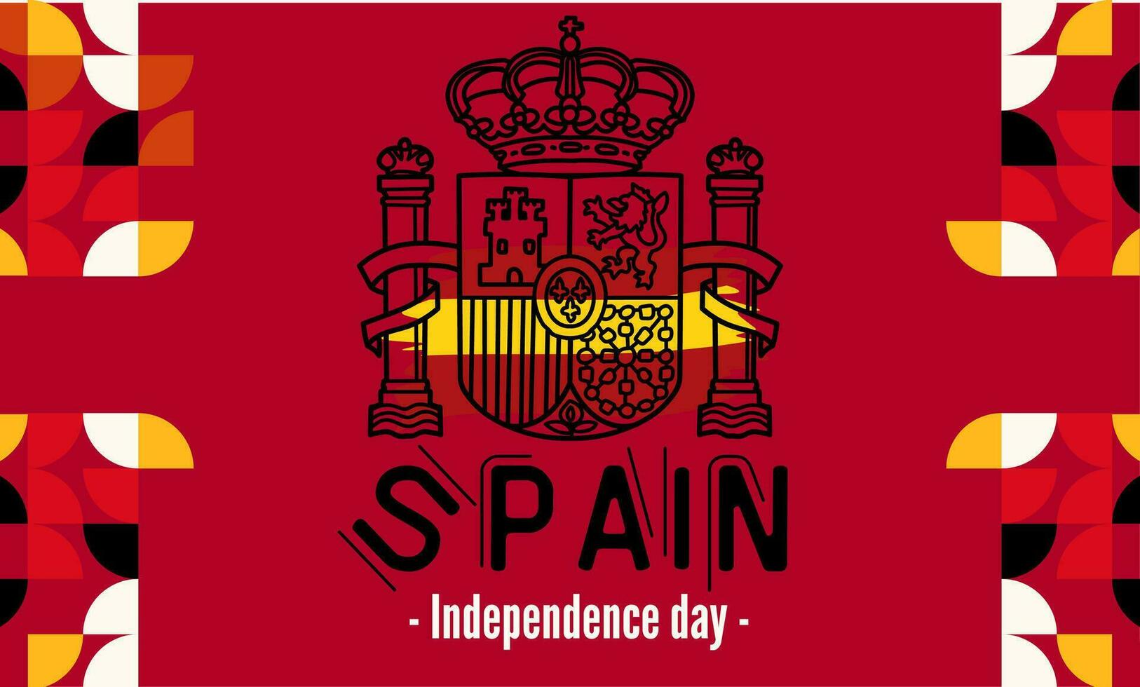 Spanje nationaal dag banier voor onafhankelijkheid dag verjaardag. vlag van Spanje met modern meetkundig retro abstract ontwerp. vector