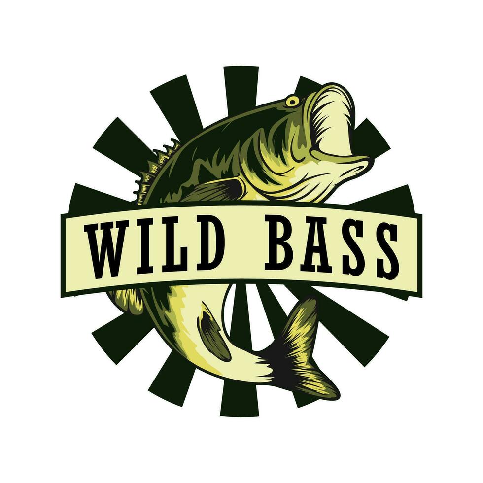 Largemouth bas vis logo sjabloon vector