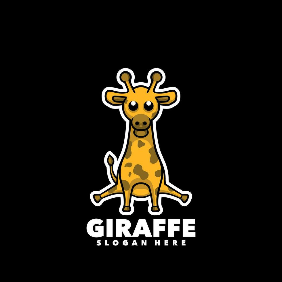 schattig giraffe mascotte logo vector