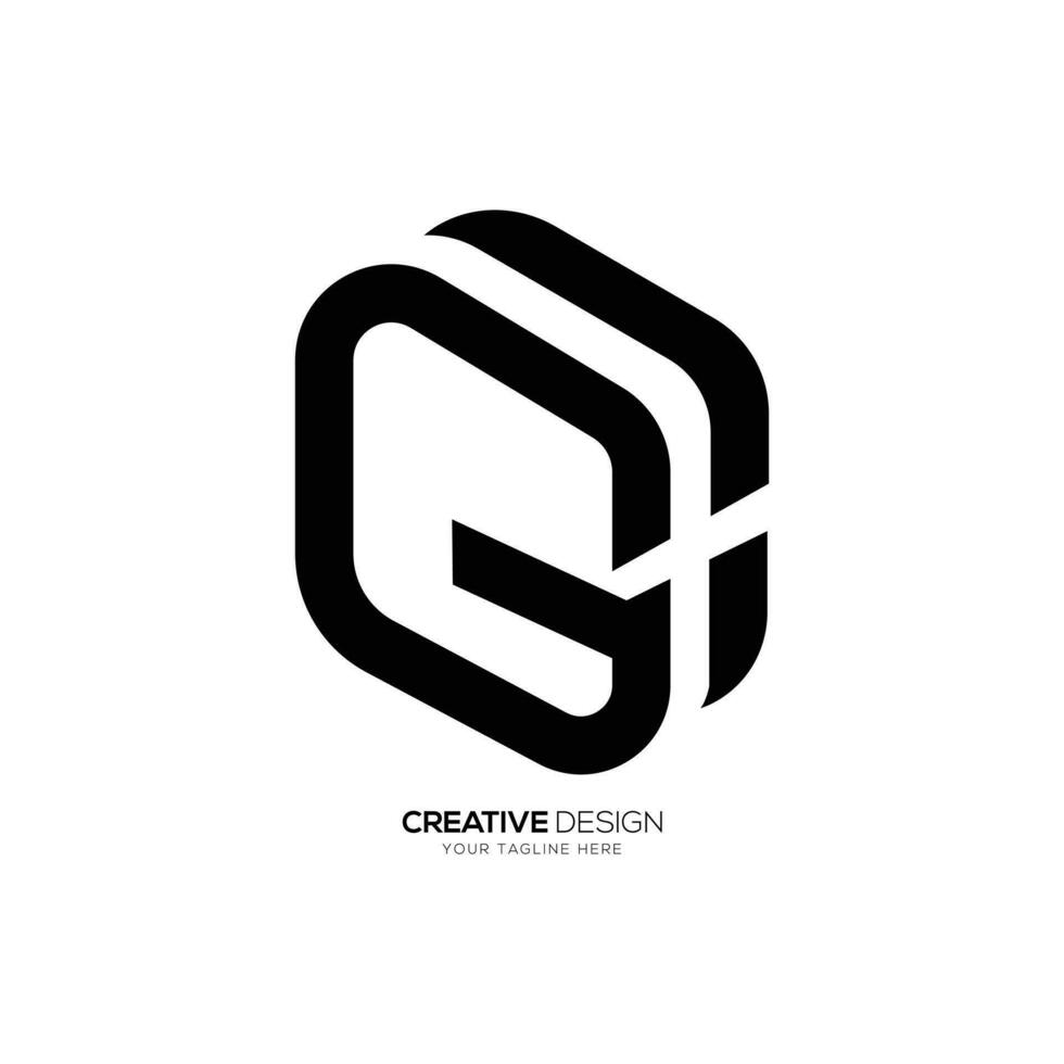 brief gc of cg eerste creatief 3d stijl abstract uniek modern monogram logo vector