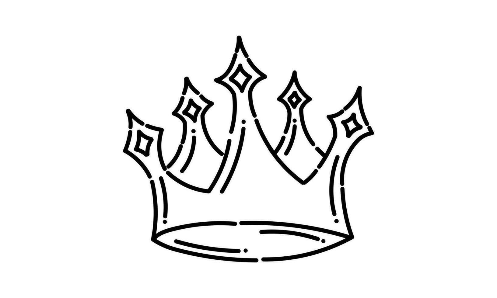 koningin kroon illustratie in stippel lijn stijl2 vector
