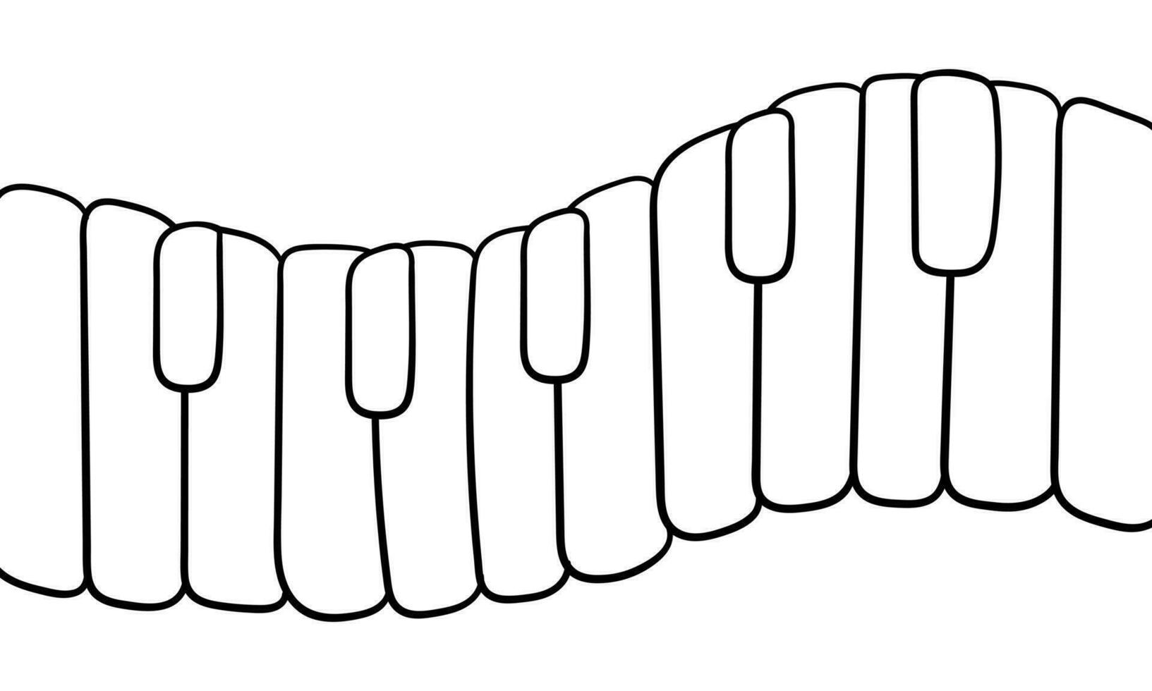 hand- getrokken achtergrond van piano sleutels vector