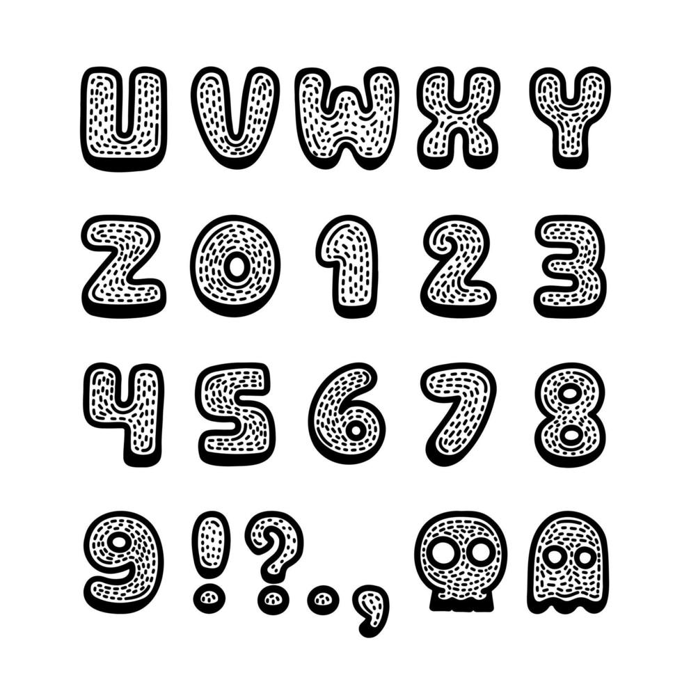 alfabet gebroken lijn lettertypeset, vectorillustratie. cartoon-stijl. vector