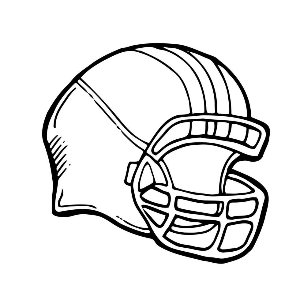 tekening Amerikaans Amerikaans voetbal helm icoon. vector rugby helm schetsen