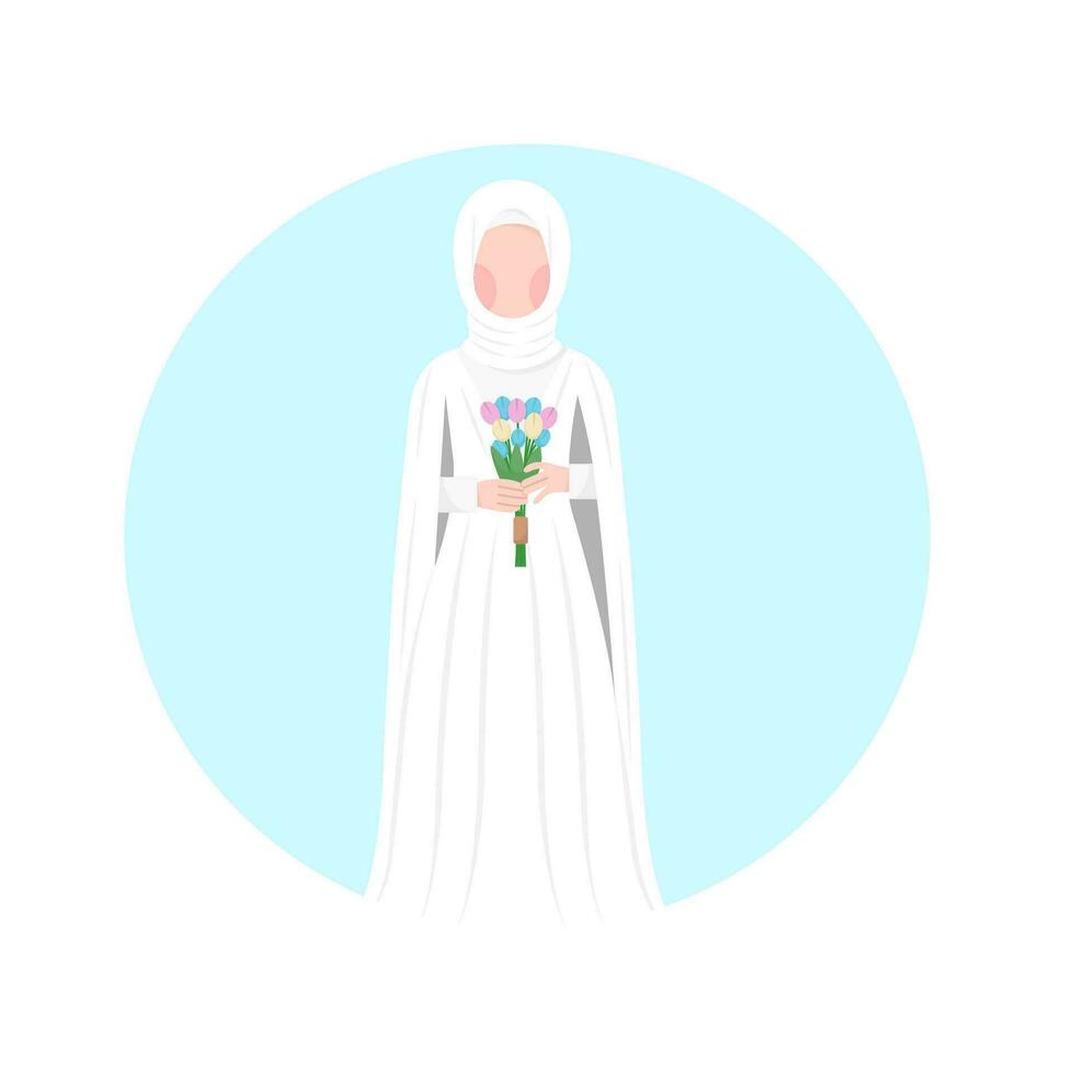 moslim bruid vervelend hijab illustratie vector