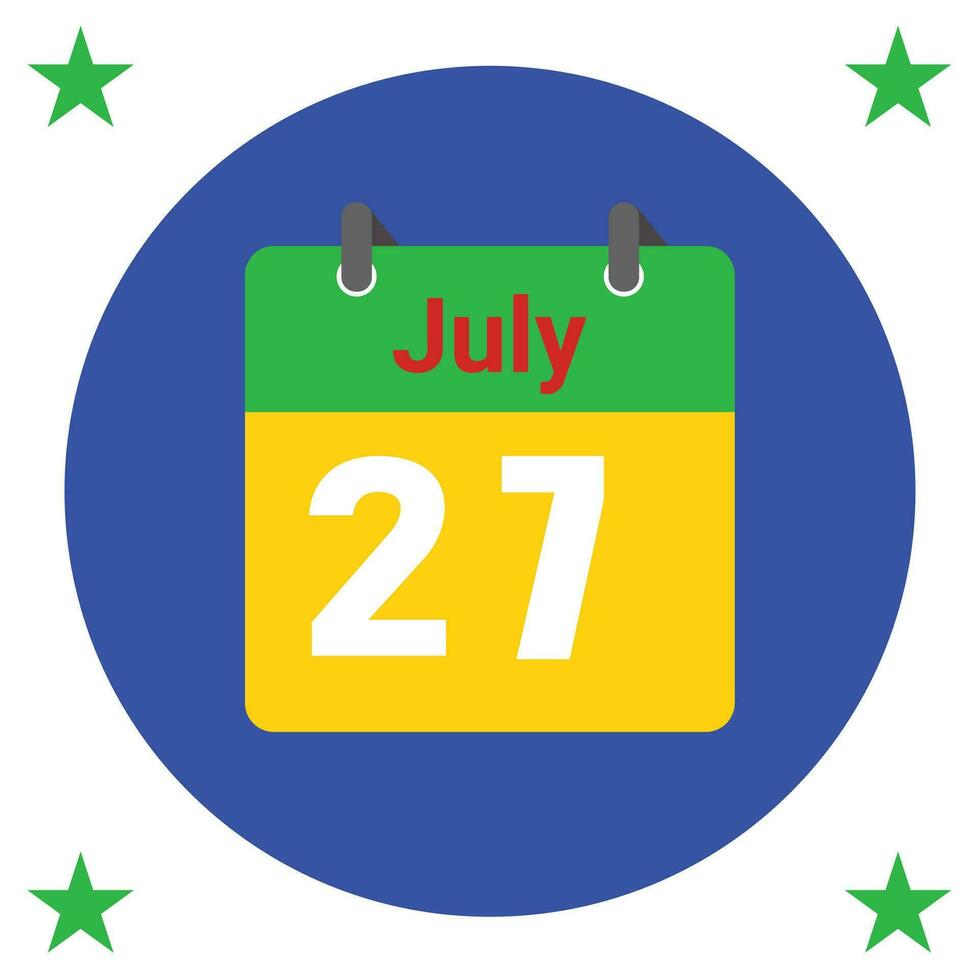 juli 27 dagelijks kalender icoon vector
