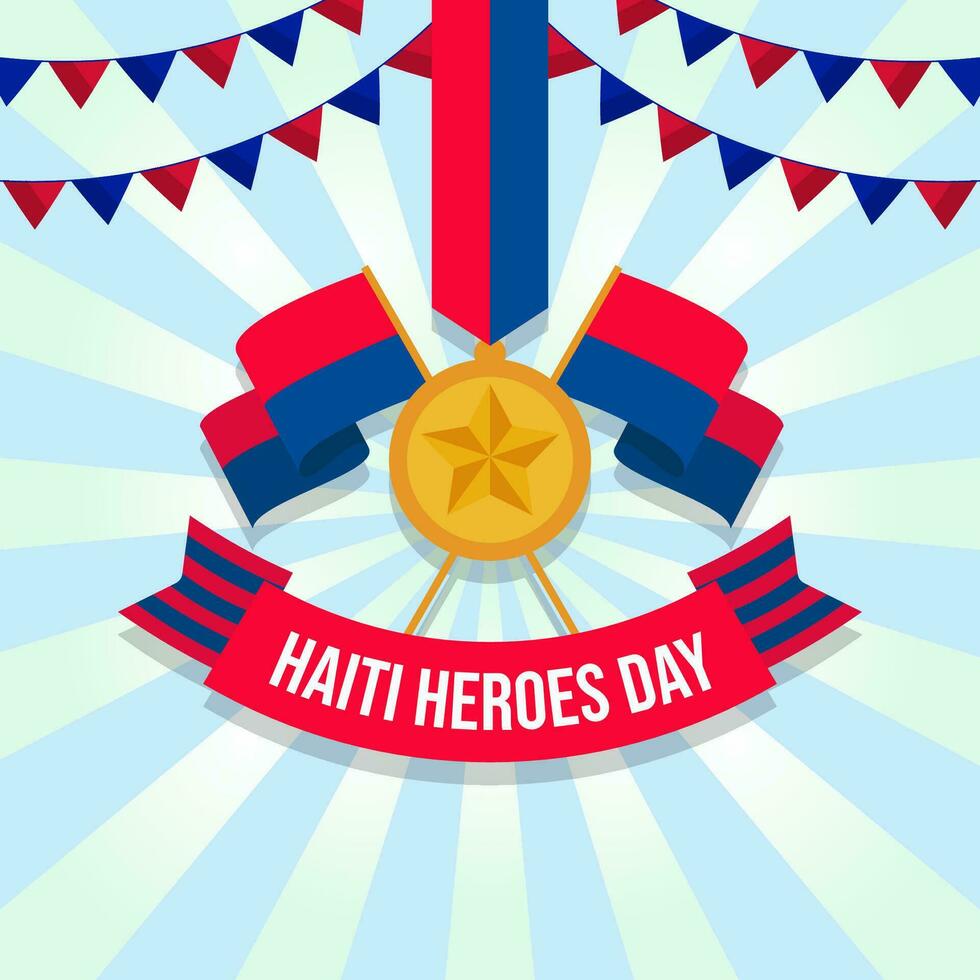 gelukkig Haïti heroes dag illustratie vector achtergrond. vector eps 10