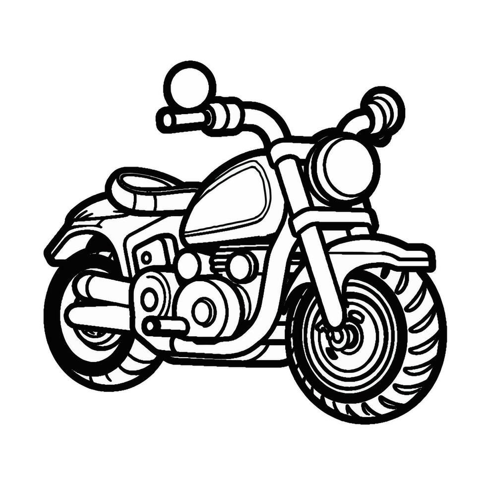 motorfiets zwart en wit vector illustratie voor kleur boek