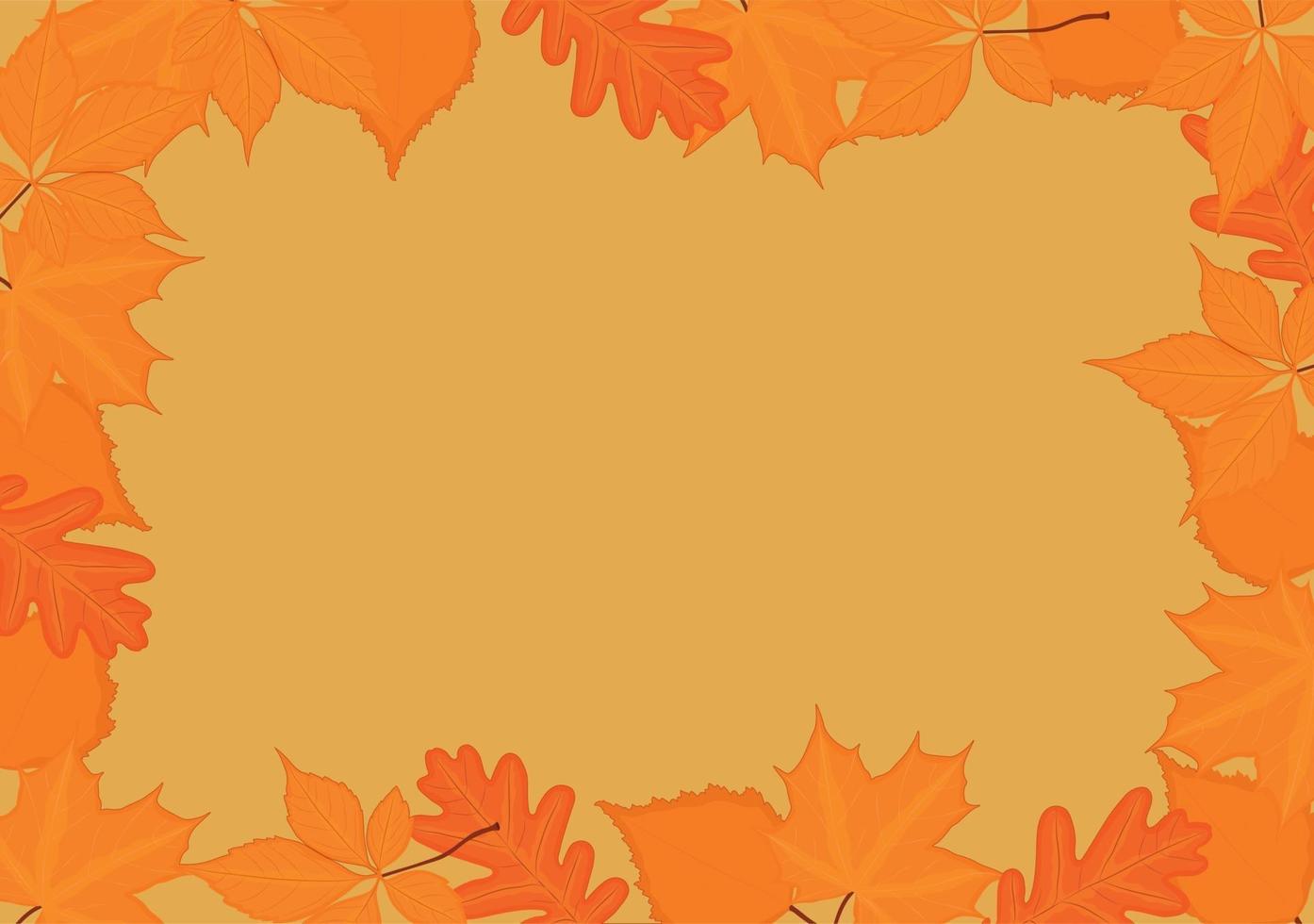 herfst herfst backgrond frame met gele rode bladeren vector illustratie
