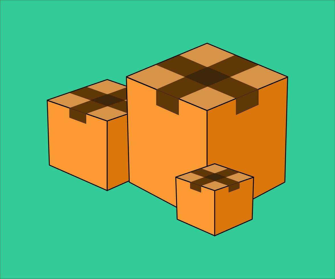 stapel van dichtbij doos illustratie vector