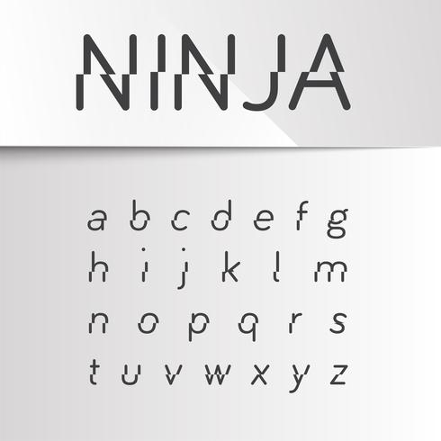 Ninja verdeeld lettertype, vector