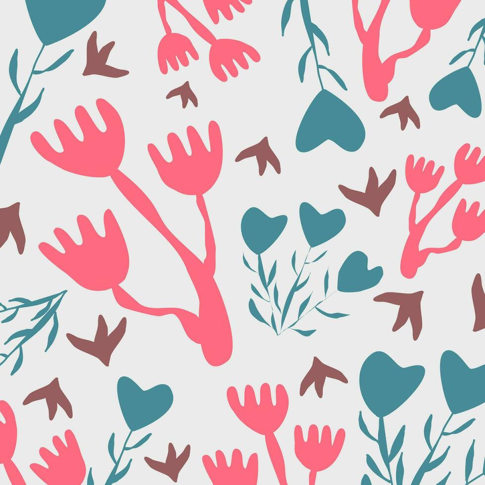 hand- getrokken abstract bloemen pastel patroon. bloemen stijl, aztec stijl bloem achtergrond ontwerp voor behang, kaart, sjabloon, afdrukken, vector, illustratie, minimaal abstract vector