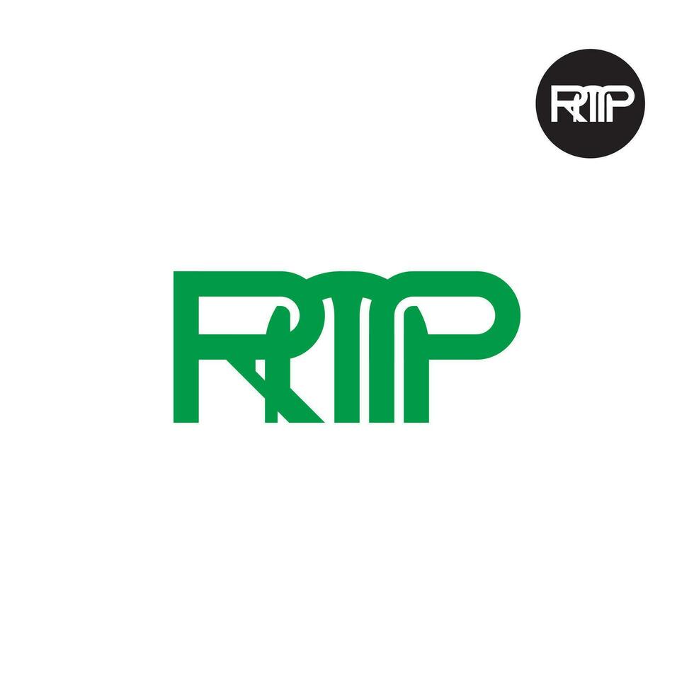 brief rmp monogram logo ontwerp vector