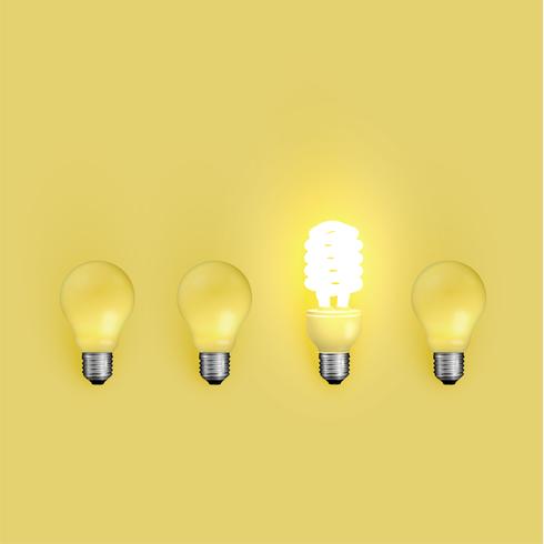 Energiespaarder en originele lightbulbs, vectorillustratie vector