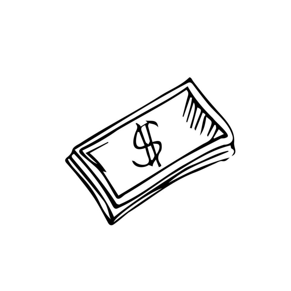 vector tekening geld illustratie geïsoleerd Aan wit