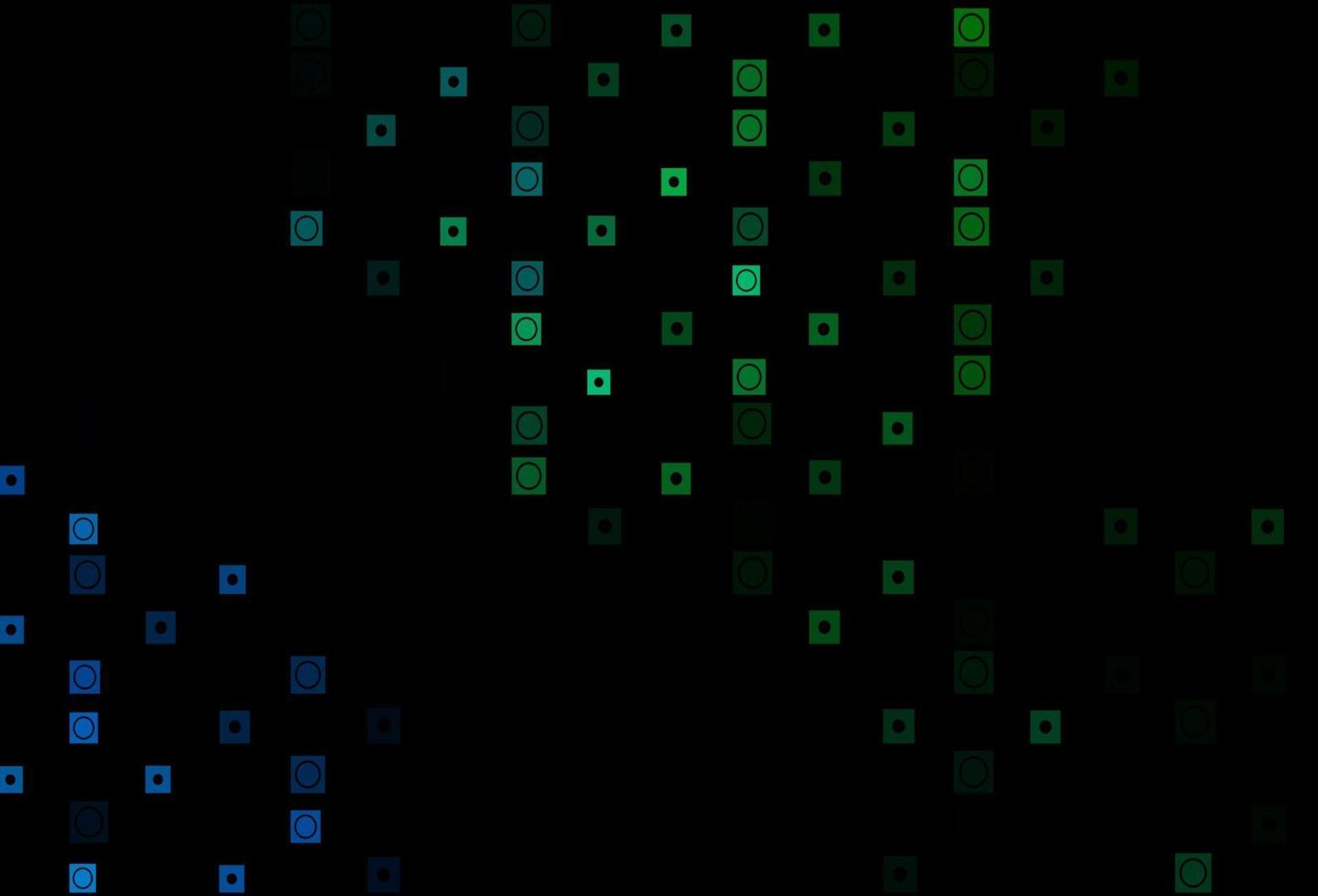 donkerblauw, groen vectorsjabloon met cirkels, rechthoeken. vector