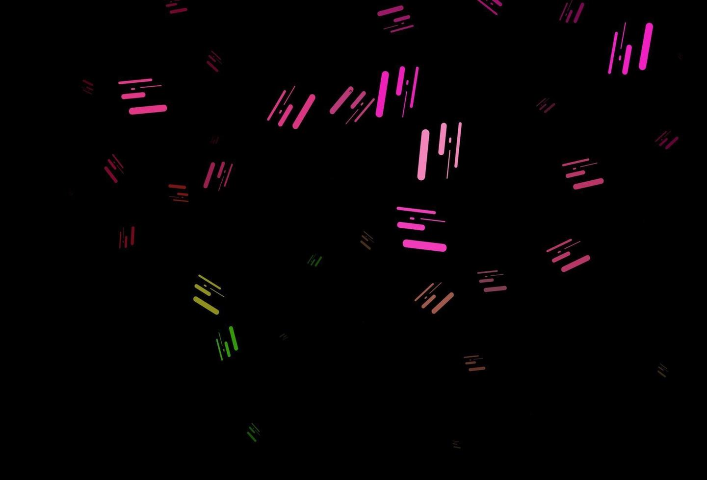 donkerroze, groene vectorachtergrond met lange lijnen. vector