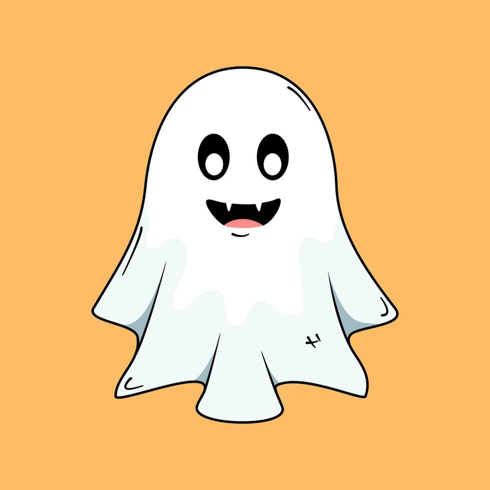 geest gelukkig halloween karakter boe , tekenfilm geest spookachtig geest schattig kawaii, vector illustratie ontwerp