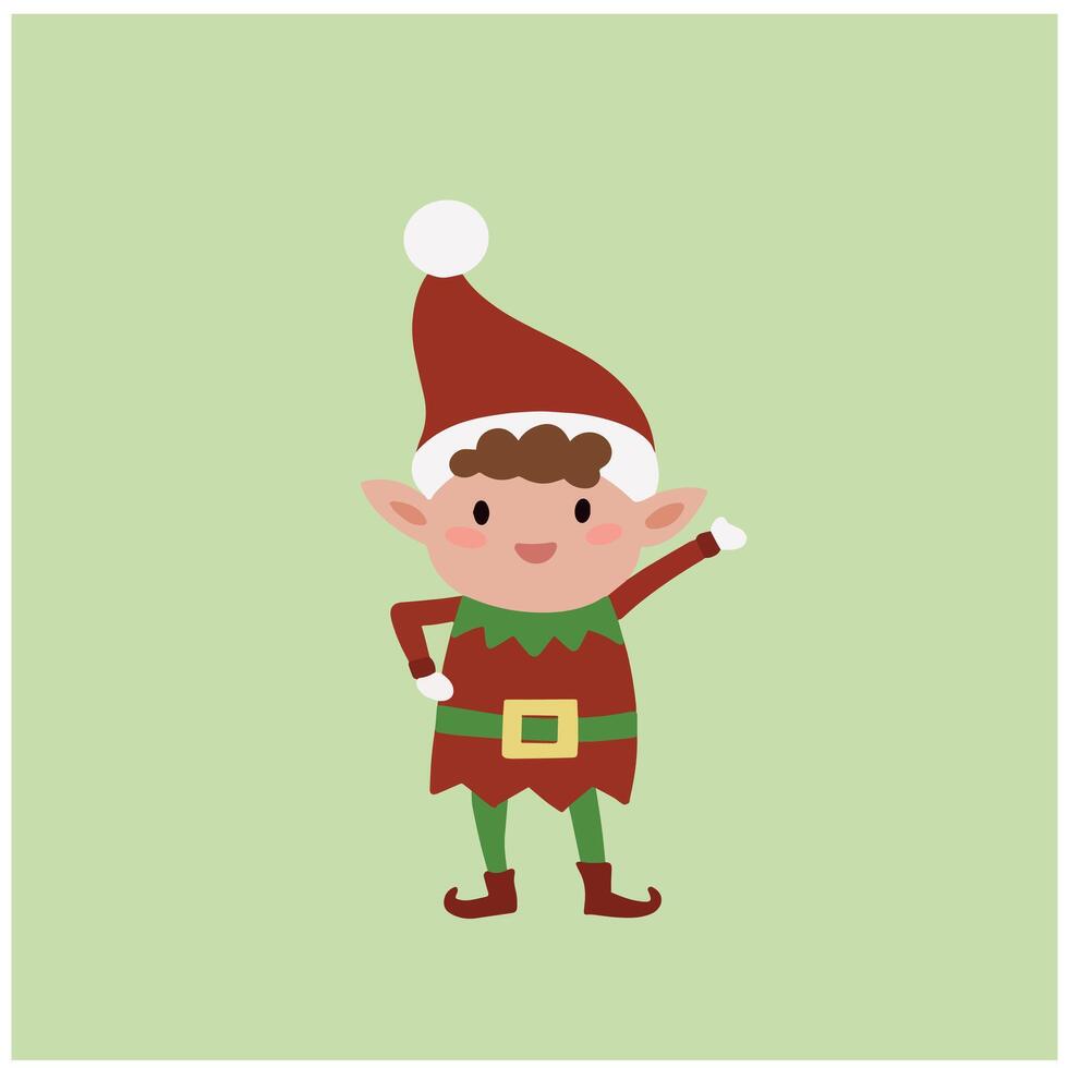 portret weinig de kerstman claus sinterklaas helper elf illustratie vector