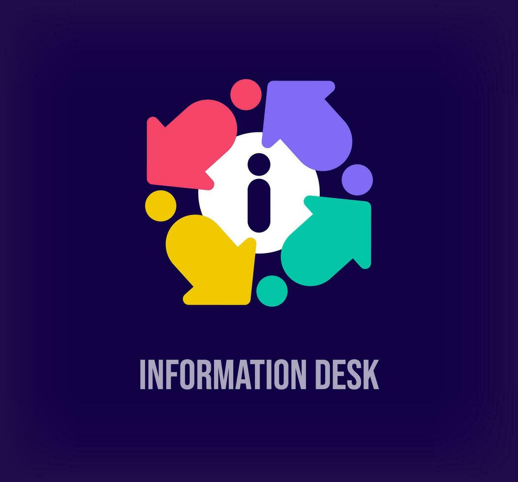 creatief informatie bureau logo. uniek kleur overgangen. informatie punt zakelijke logo sjabloon. vector