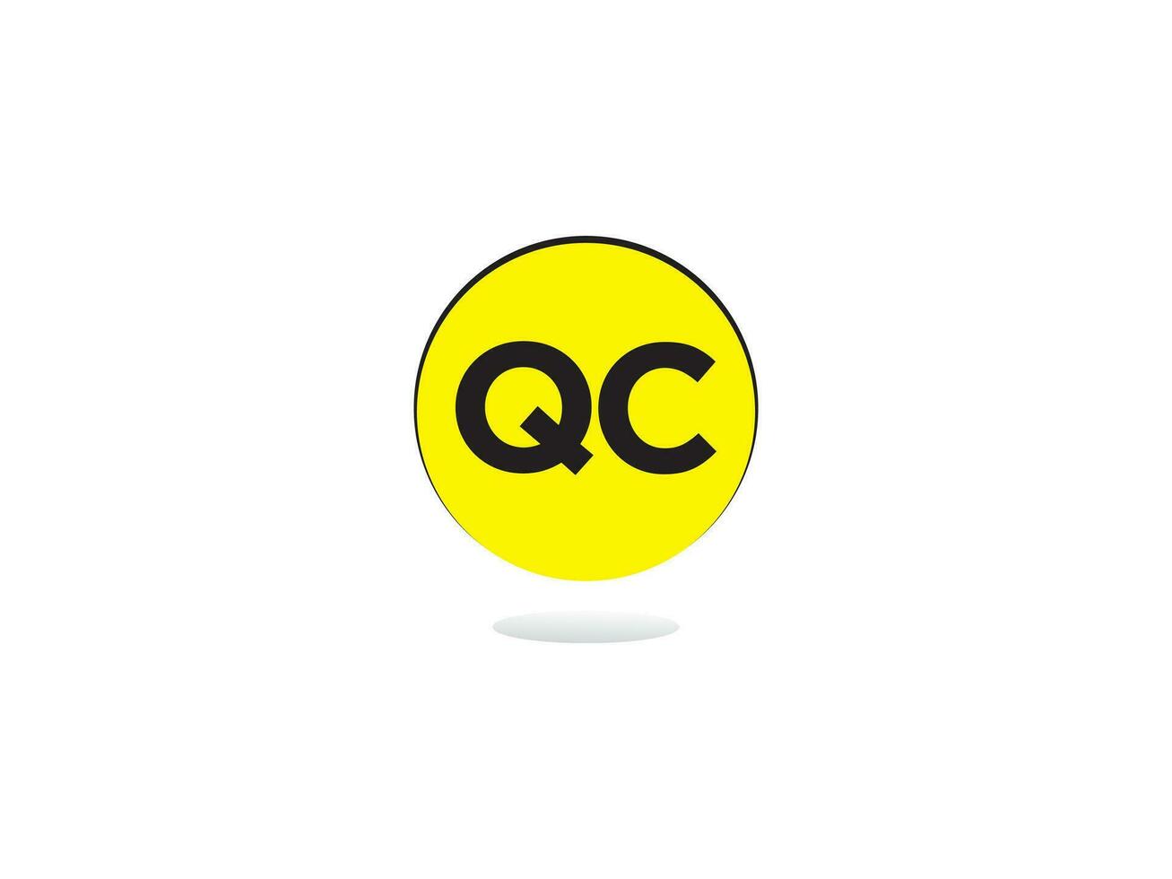 minimalistische qc brief logo cirkel, uniek qc logo icoon vector