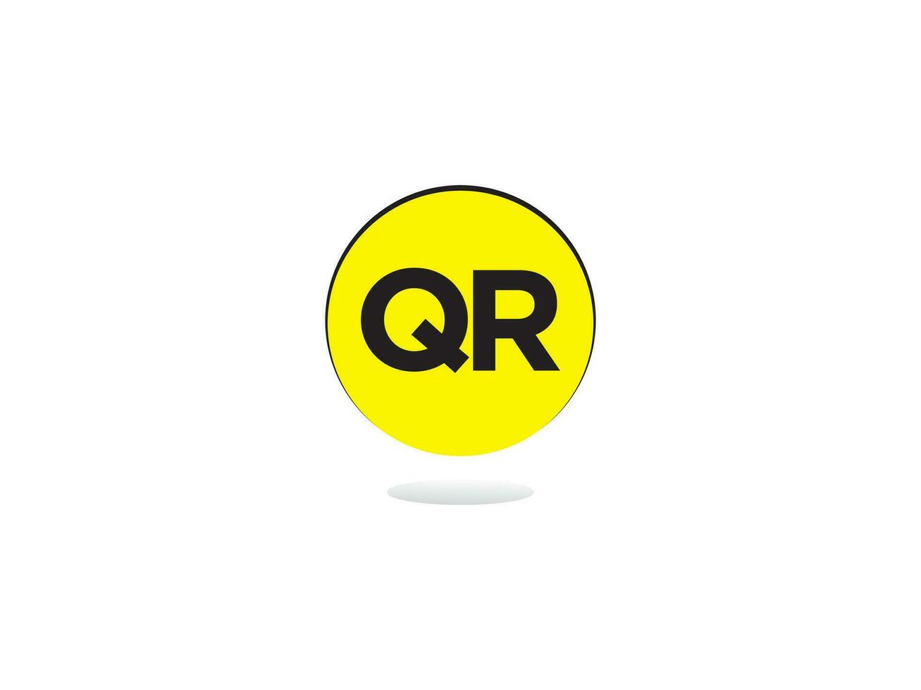 minimalistische qr brief logo cirkel, uniek qr logo icoon vector