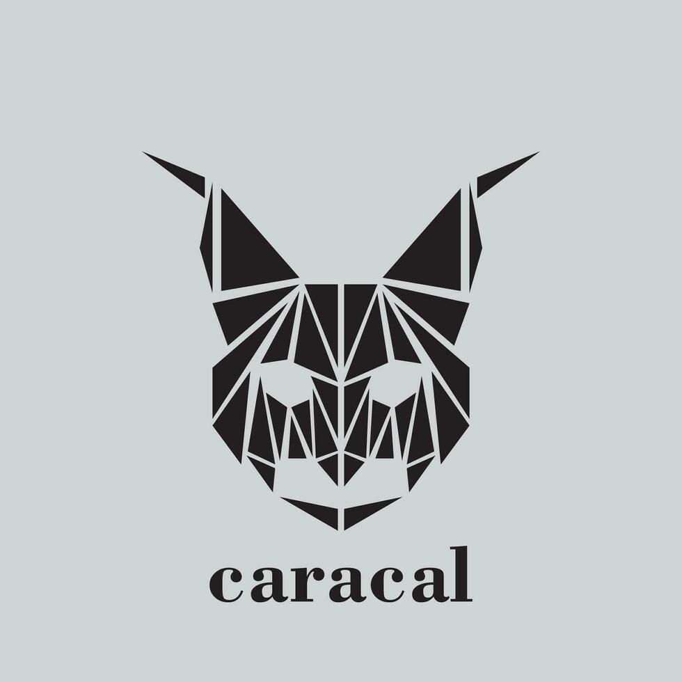 caracal logo met geometri ontwerp vector