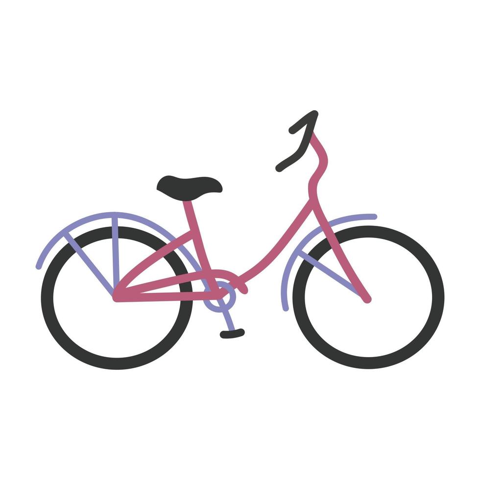 kleurrijke fiets of fiets met roze, blauwe en zwarte elementen vector