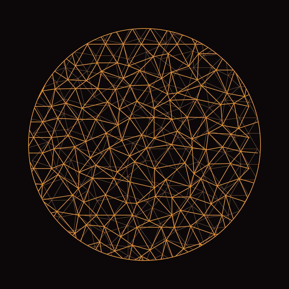 meetkundig cirkel patroon en abstract gebied in gouden kleuren Aan een zwart achtergrond vector illustratie.