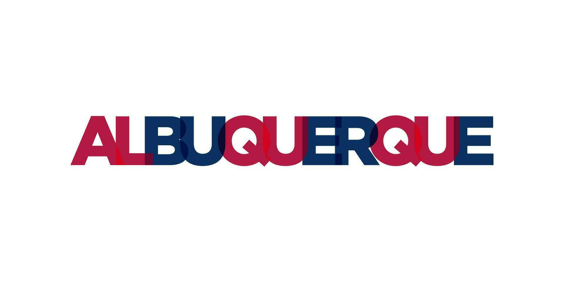 albuquerque, nieuw Mexico, Verenigde Staten van Amerika typografie leuze ontwerp. Amerika logo met grafisch stad belettering voor afdrukken en web. vector